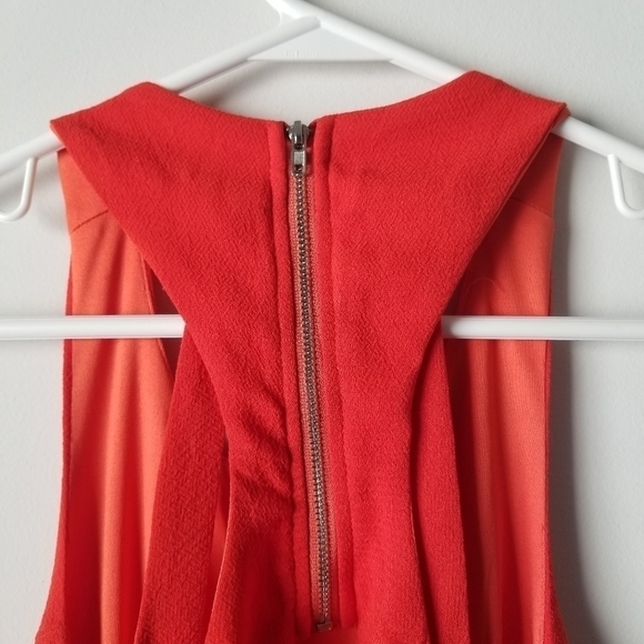 Lulu's Fit & Flare Cut Out Back Pleated Skater Dress Red/Orange Size S - Picture 11 of 14